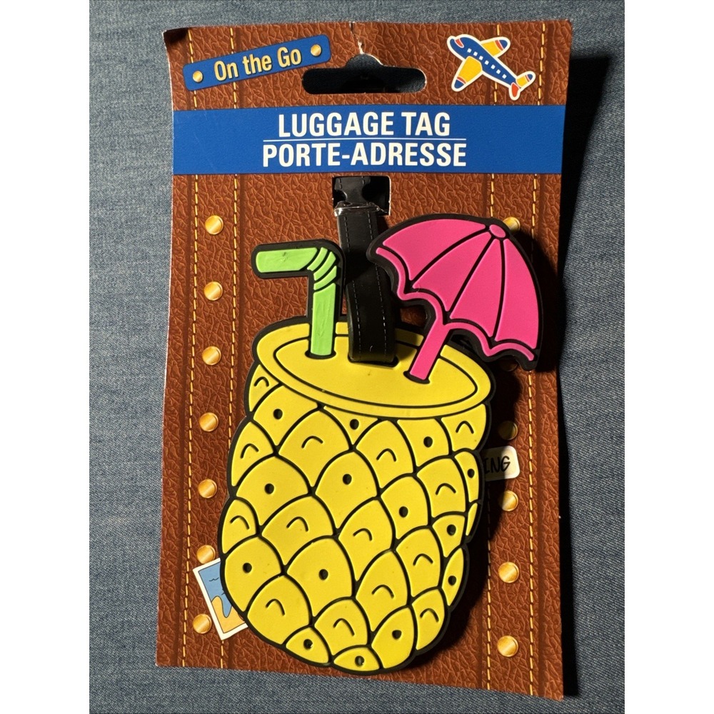 Pineapple Drink‎ Silicone Luggage Tag Tropical Travel Suitcase ID Tag New